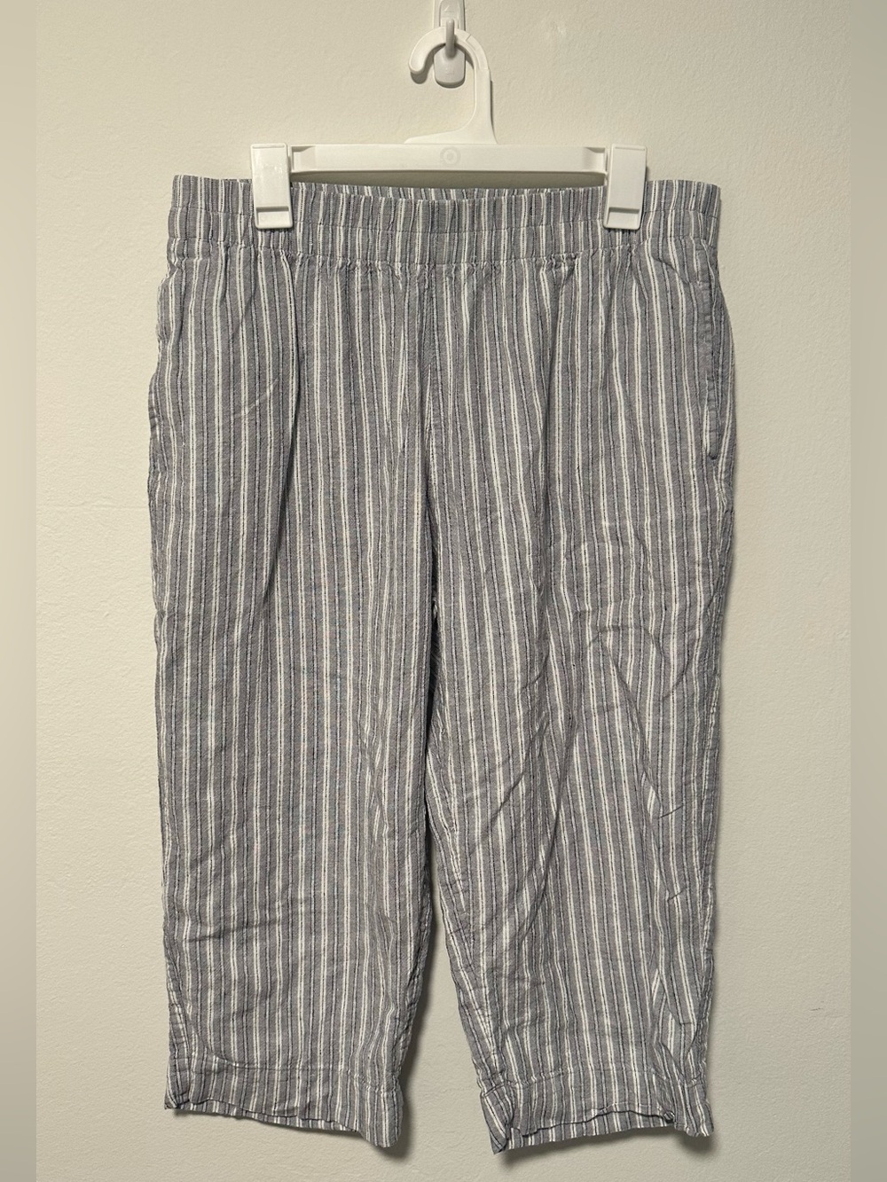 Old Navy Striped Linen Blend Cropped Pants